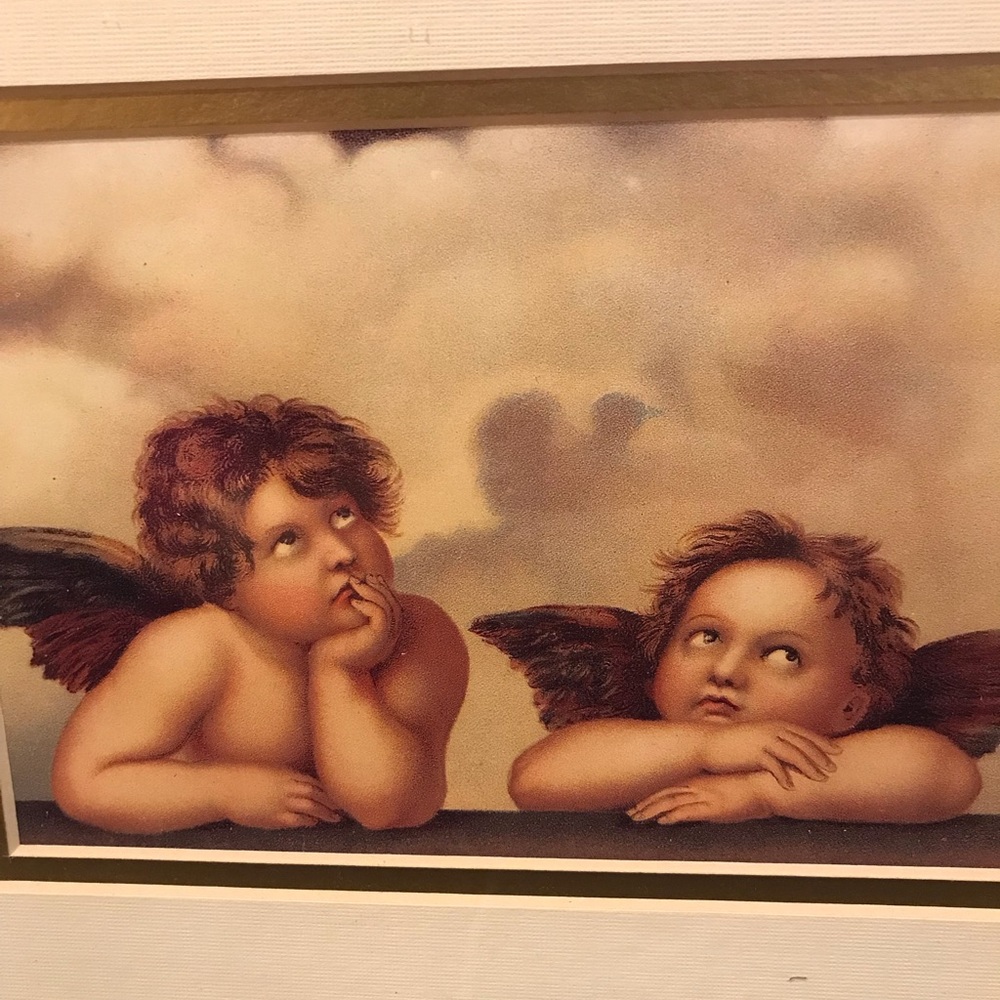 TWO CHERUBS MATTED FRAMED - Picture 3 of 13